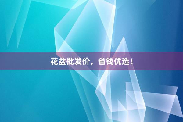 花盆批发价，省钱优选！