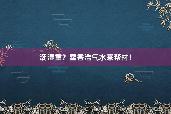 潮湿重？藿香浩气水来帮衬！